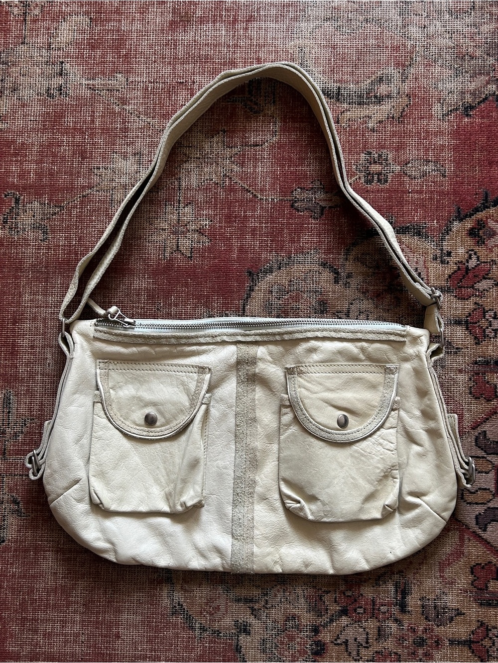 Vintage Cream/Yellow Leather Vanessa Bruno Shoulder Bag